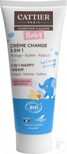 Cattier Cremă Protectoare Pentru Scutec Bebeluși Bio Tub 75ml - Img 1