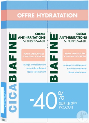 Cicabiafine Cremă Anti‑Iritații Hrănitoare Pentru Piele Extra‑Uscată Duopack 2x200ml - Img 1