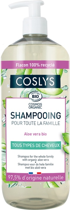 Coslys Organic Șampon Cu Aloe Vera Pentru Toate Tipurile De Păr Flacon-Dozator 1000ml - Img 1