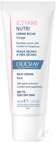 Ducray Ictyane Nutri Cremă Cu Textura Bogata Pentru Față Piele Uscată Spre Foarte Uscată 40ml - Img 1