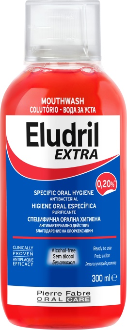 Eludril Extra Ingrijire Orala Apa De Gura Tratament Antibacterian 0,20% Clorhexidina 300ml - Img 1
