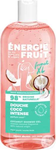 Energie Fruit Duș Îngrijire Cocos Și Unt De Shea Pentru Pieles Foarte Uscată Bio 500ml - Img 1
