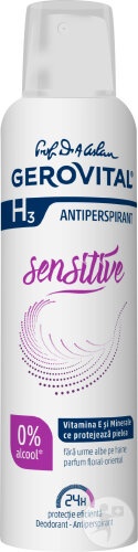 Gerovital H3 Antiperspirant Deodorant Sensitive 150ml - Img 1
