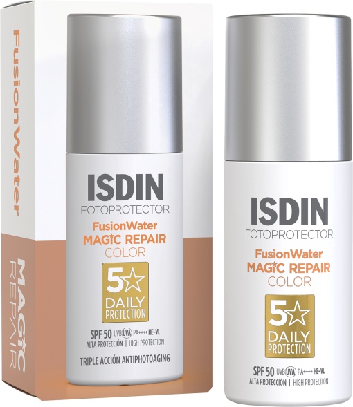 Isdin Fusion Water Magic Repair Color Spf50 Flacon Cu Pompă 50ml - Img 1
