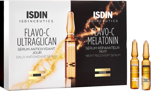 Isdin Isdinceutics Flavo-C Melatonină Şi Ultraglican Fiole 20x2ml - Img 1