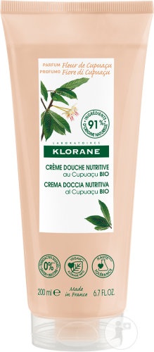 Klorane Cupuaçu Bio Cremă De Duș Nutritivă Cu Floare De Cupuaçu Curăță &amp; Hrănește 200ml - Img 1