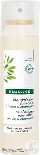 Klorane Șampon Uscat Delicat Cu Lapte De Ovăz Și Ceramide Pentru Toate Tipurile De Păr 150ml - Img 1