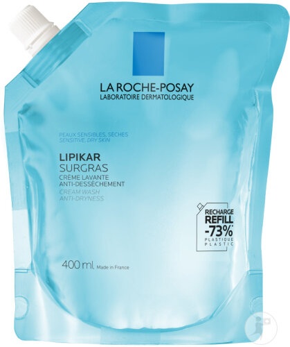 La Roche-Posay Lipikar Surgras Crema De Curatare Anti-Uscaciune Eco-recharge 400ml - Img 1