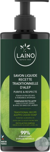 Laino Săpun Lichid Rețetă Tradițională Alep Piele Foarte Uscată Cu Tendință Atopică 500ml - Img 1