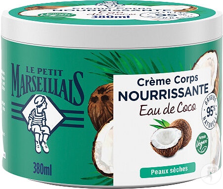 Le Petit Marseillais Cremă De Corp Nutritivă Cu Apă De Cocos 380ml - Img 1