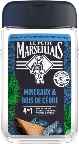 Le Petit Marseillais Gel De Duș Bărbați 4în1 Minerale Și Lemn De Cedru Flacon 250ml - Img 1