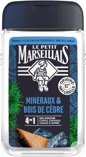 Le Petit Marseillais Gel De Duș Revigorant 4 În 1 Cu Minerale Și Lemn De Cedru Pentru Corp Față Păr Și Barbă 250ml - Img 1