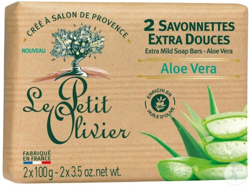 Le Petit Olivier Săpun Extra Delicat Aloe Vera 2x100g - Img 1