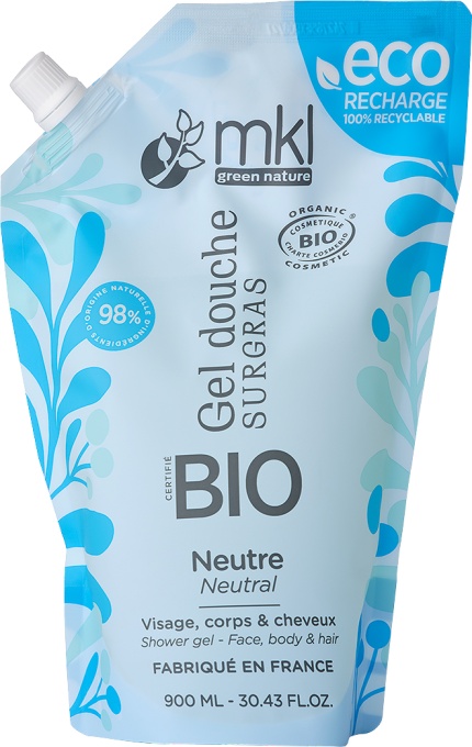 MKL Green Nature Gel De Duș Rehidratant Neutru Față/Corp/Păr Organic Refill 900ml - Img 1