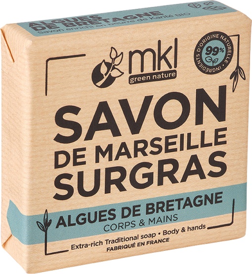 MKL Green Nature Săpun Solid De Marseille Alge Marine Organice Din Bretania 100g - Img 1
