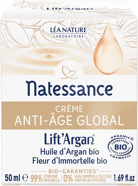 Natessance Lift Argan Cremă Globală Anti-Îmbătrânire Bio 50ml - Img 1