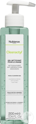Nubiance Cleanactyl Gel De Curățare Facială Anti-Imperfecțiuni Piele Mixtă Până La Grasă 200ml - Img 1
