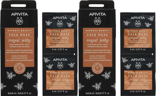 Pachet Apivita Express Beauty Mască De Față Tonifiantă Şi Revitalizantă Cu Lăptișor De Matcă 4x8ml - Img 1