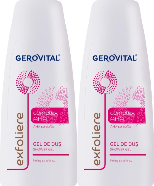 Pachet Gerovital Gel De Duș Complex AHA 2x400ml - Img 1