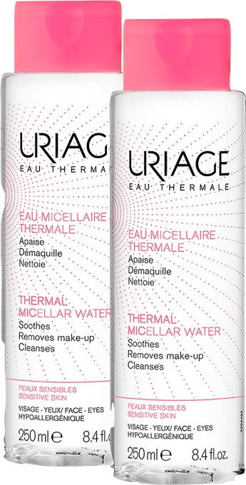 Pachet Uriage Apă Termală Micelară Cu Extract De Caise Pentru Piele Sensibilă 2x250ml - Img 1