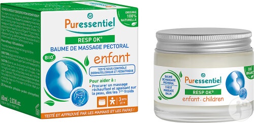 Puressentiel Resp OK Balsam De Masaj Pectoral Pentru Copii Borcan 60ml - Img 1