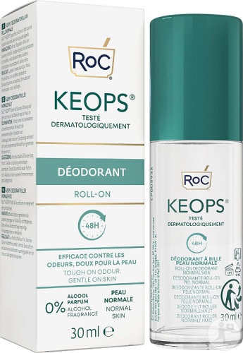 Roc Keops Deodorant Roll‑On Fără Alcool Piele Normală 30ml - Img 1