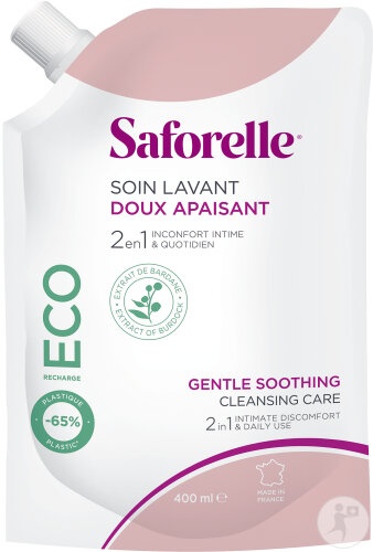 Saforelle Gel Intim Calmanta Eco Refill Cu Brusture 400ml - Img 1