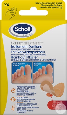 Scholl Expert Plasturi Pentru Tratarea Bătăturilor 4 Bucăți - Img 1