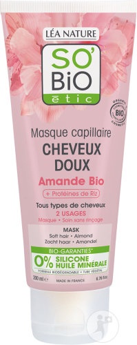 So'Bio Étic Mască Capilară Cu Migdale Bio Păr Moale Tub 200ml - Img 1