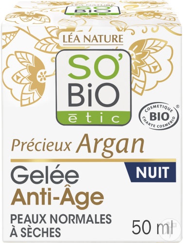 So'Bio Étic Precious Argan Gel De Noapte Anti-Îmbătrânire Ten Normal-Uscat 40ml - Img 1