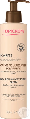 Topicrem Karité Cremă Nutritivă Fortifiantă Pentru Păr Creț Flacon Cu Pompiță 200ml - Img 1