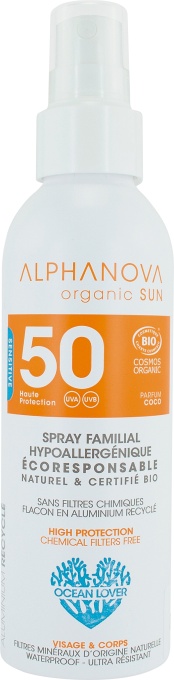 Alphanova Sun Family Hypoallergenic Spray Organic SPF50 150g - Img 1
