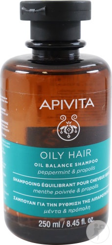 Apivita Șampon Pentru Păr Gras Cu Mentă Și Propolis 250ml - Img 1