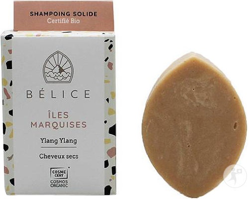Bélice Îles Marquises Șampon Solid Pentru Păr Uscat Cu Ylang-Ylang Bio 85g - Img 1