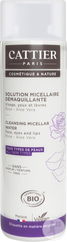 Cattier Perle D’Eau Apă Micelară Demachiantă Pentru Toate Tipurile De Ten Bio 300ml - Img 1