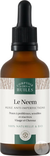 Comptoir Des Huiles Ulei De Neem Anti-Imperfecțiuni Bio Pentru Față Și Păr Piele Cu Probleme 50ml - Img 1