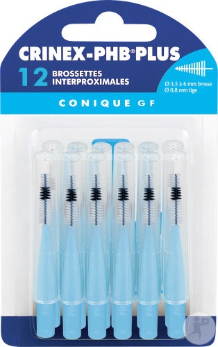 Crinex‑PHB Plus Periuțe Interdentare Conice GF 35-6mm 12 Bucăți - Img 1