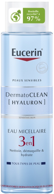Eucerin DermatoClean Hyaluron Apă Micelară 3 în 1 Toate Tipurile De Ten Flacon 400ml - Img 1