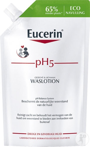 Eucerin pH5 Loțiune De Curățare Pentru Față Și Corp Pentru Piele Uscată Și Sensibilă Rezervă 400ml - Img 1