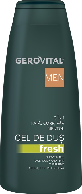 Gerovital Men Gel De Duș Fresh 3 În 1 400ml - Img 1