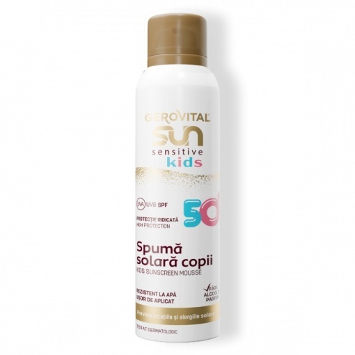 Gerovital Sun Sensitive Spumă Solară Copii SPF50 Spray 150ml - Img 1
