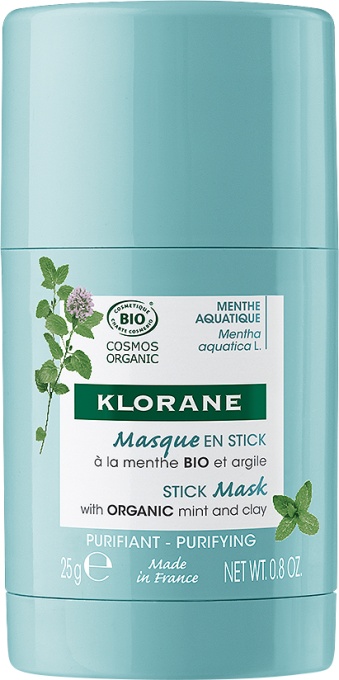 Klorane Mentă Acvatică Bio Mască Stick Matifiantă Și Purifiantă Ten Mixt Sau Gras 25g - Img 1