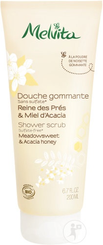 Melvita Gel De Duș Exfoliant Regină A Pajiștilor Și Miere De Salcâm Tub 200ml - Img 1
