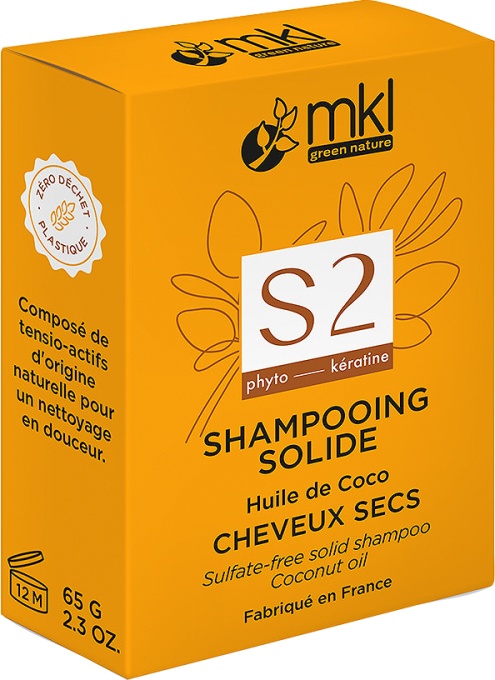 MKL Green Nature Șampon Solid Cu Ulei De Cocos Pentru Păr Uscat Organic 65g - Img 1