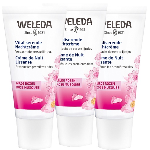 Pachet 2+1 Weleda Wild Rose Cremă De Noapte Revitalizantă 3x30ml - Img 1
