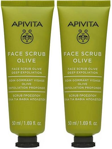 Pachet Apivita Mască Pentru Exfoliere Cu Extract De Măsline 2x50ml - Img 1