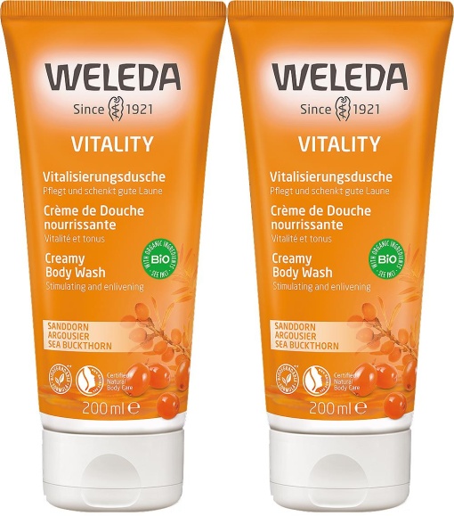Pachet Weleda Cremă De Duş Vitalizantă Cu Cătină 2x200ml - Img 1