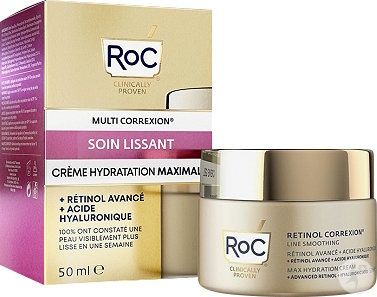 RoC Retinol Correxion Cremă Antirid Cu Retinol Avansat Și Acid Hialuronic 48ml - Img 1