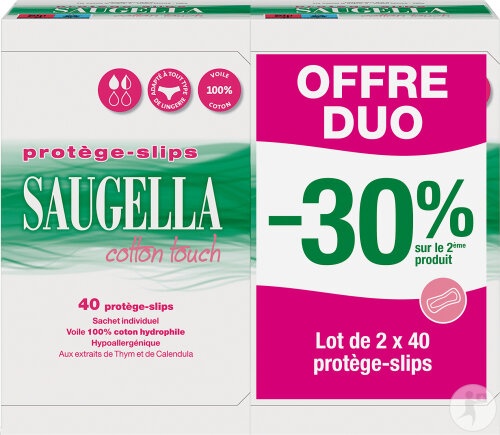 Saugella Cotton Touch Absorbante Hipoalergenice Moi 2x40buc - Img 1