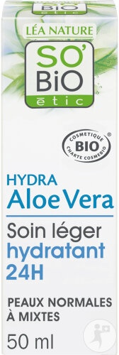 So'Bio Étic Aloe Vera Cremă Lejeră Hidratantă 24h Pentru Ten Normal Până La Mixt Bio 50ml - Img 1